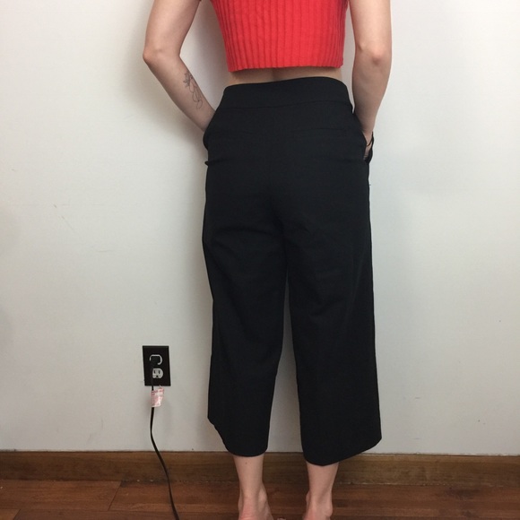 Kate Spade Black Crop Wide Leg Cute Summer Pants - Picture 3 of 8